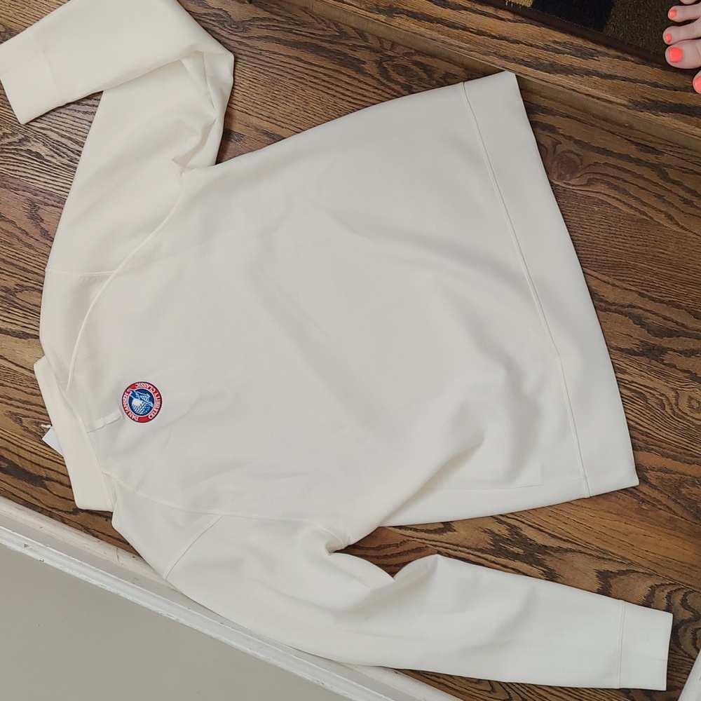 Mens Puma Cloudspun Off-White Quarter Zip-Up Pullover size Lg - Picture 2 of 7